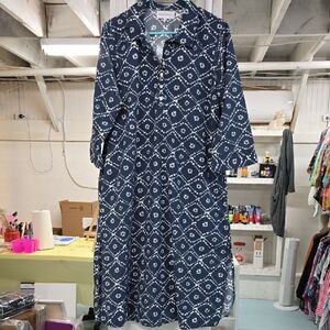 NAVYBLEU SARA IKAT TUNIC DRESS